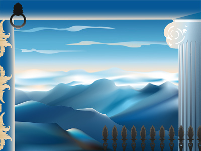 The view from Mount Olympus adobe illustrator ai gradient illustration mountains olympus zeus