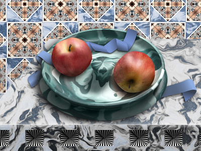 Fancy a juicy apple? 3d adobe illustrator ai apple apples gradient illustration marble