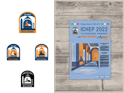 My idea of logo and poster for the ICHEP 2022 conference big bang theory bologna design ichep ichep 2022 logo physics poster