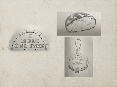 Bakery "I modi del pane" - sketches by hand - 1 bakery bread loaf packaging pane pencil pencil and paper sketch sketches
