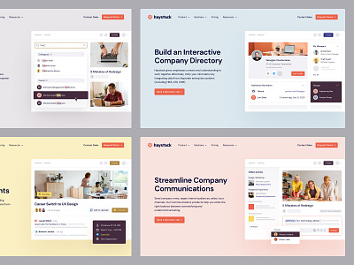 Haystack - Features design system features navigation product visuals responsive ui user experience ux visual identity web web design webflow website
