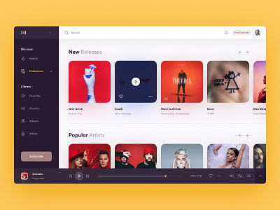 Music Player album app concept dashboard design ios melody music play ui ux web