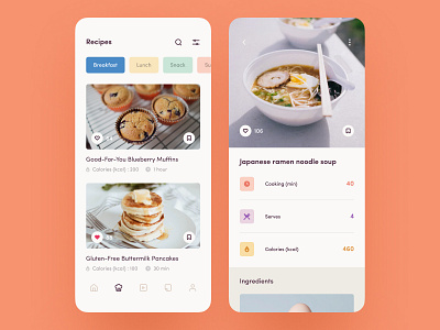 Make a healthy lifestyle app clean concept cooking design diet fitness ios mobile nutrition recipes sport training ui ux