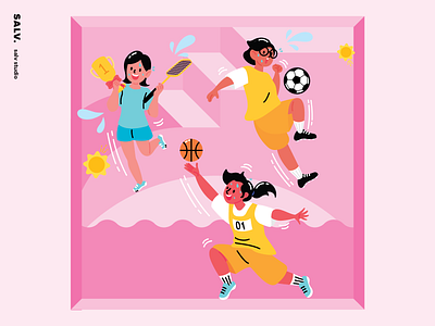 You Go Girl! Illustration for Tania Archive Pink Power branding bright color conceptual editorial design editorial illustration flat illustration isometric illustration minimalism minimalistic vector