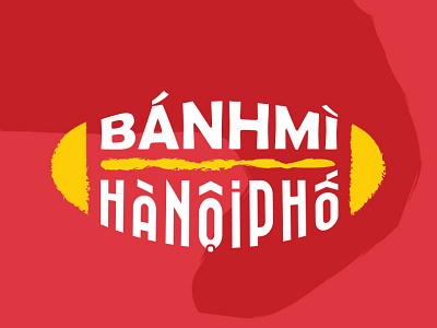 Bánh Mì Hà Nội Phố banhmi bread logo logo design red typeface vietnam vietnam bread yellow