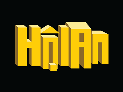 Hội An black hoian illustration minimal typeface typography vietnam yellow