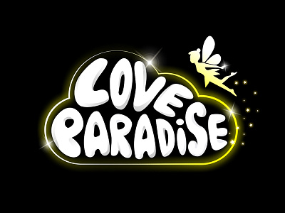 ♫ Love Paradise ♫ (Original) angel black light love paradise star tinker tinker bell typography white yellow