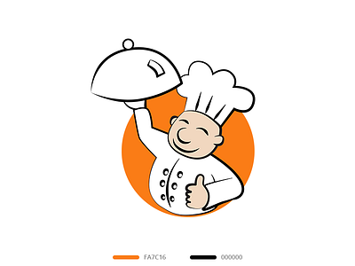 Kome Logo chef cooking illustration logo orange