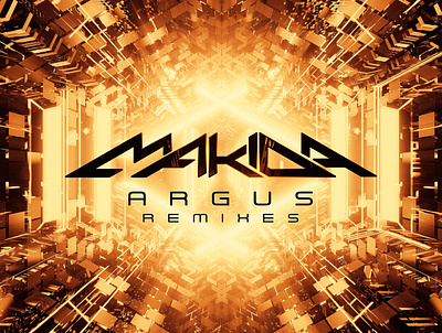 Makida - Argus Remixes cover art graphic design psychedelic