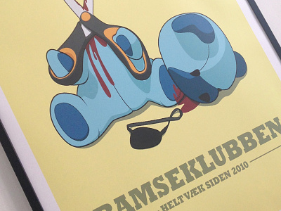 Bamseklubben Poster bamseklubben blood dead illustration poster sticker suicide teddy bear