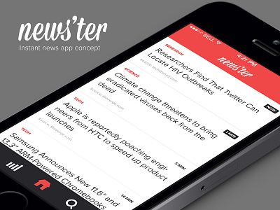 News’ter - an instant news app concept