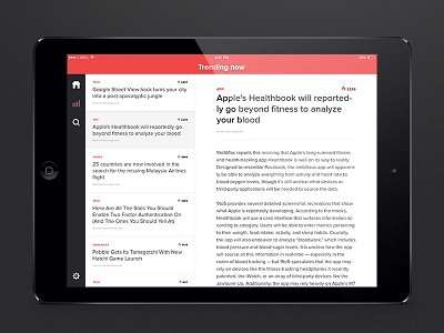 News'ter iPad concept app article flat home instant ipad news now search trending ui ux