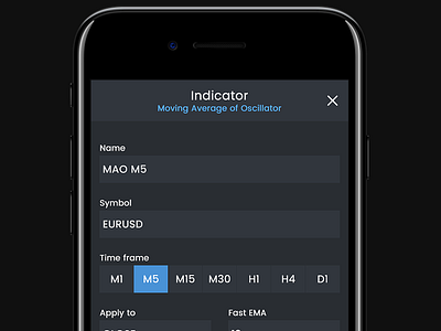 Indicator screen eurusd indicator iphone7 macd moving average symbol time frame trading usd