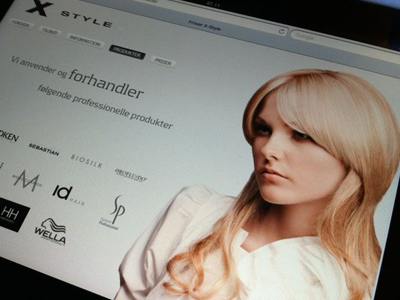 Redesign of hairdresser website on ipad