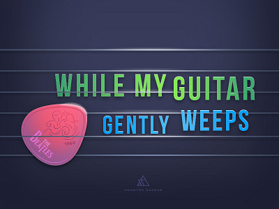 While My Guitar gently Weeps guitar illustration thebeatles