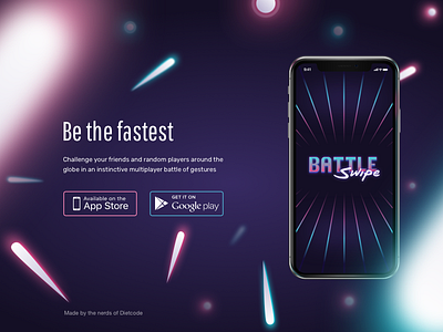 Battle Swipe - mobile game app game gesture game interaction mobile neon retro website