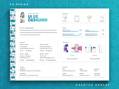 CV Design cv design layout minimal portfolio resume