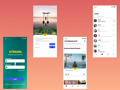 STENAN APP - Travel Buddy app design illustration ui ux