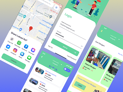 Oxygen Searcher App For Yogyakarta Region app branding design graphic design oxygen ui ux yogyakarta