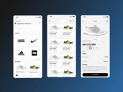 UI/UX Design - Shoe Shop Concept adidas air jordan app branding design e commerce iphone mobile nike shoe shop ui ux website