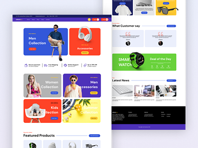 Multipurpose eCommerce Web Design ecommerce graphic design illustration ui uiux ux web design website