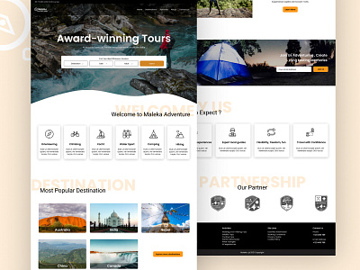 Adventure Tour Agency Web Design agency design ecommerce graphic design illustration tour travel uiux web design website