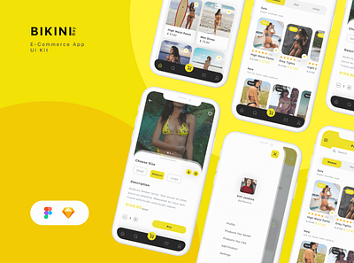 Bikini Bay - An Ecommerce Apps UI Design branding design ecommerce graphic design illustration ui uiux vector web design