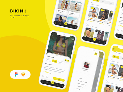 Bikini Bay - An Ecommerce Apps UI Design branding design ecommerce graphic design illustration ui uiux vector web design