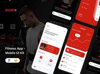 Boldfit - A Fitness Mobile Apps UI Design branding design ecommerce fitness graphic design illustration ui uiux web design