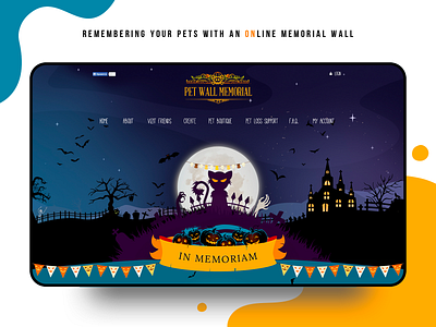 Pet memorial wall (Halloween theme) cartoon color colorful concept desctop design fun halloween illustration illustration design ui web website website design