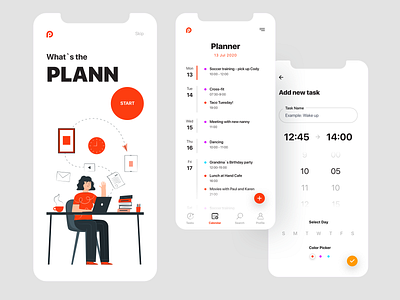 PLANN: To do list, Reminders, Planner & Calendar app app design clean concept design planner planner app reminder reminder app task list to do app to do list