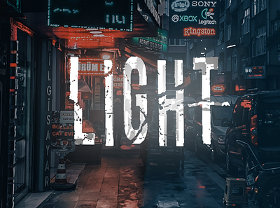 Night Lights album art dark graphic design light neon poster night poster design