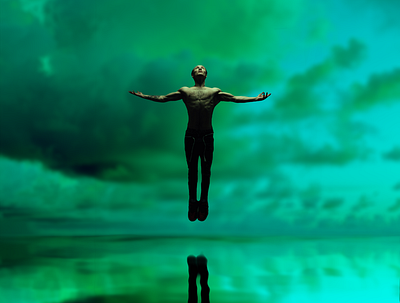 Limbo levitation man floating photoshop sky