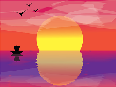 Miami Vibes art illustration landscape neon poster sunset vector vector art
