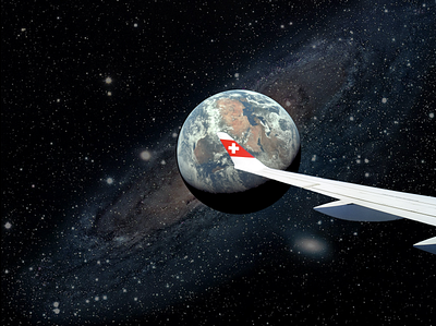 Plane in Space design graphic design illustration photoshop