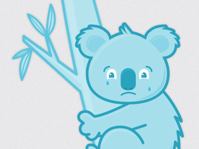 Kwolla Illustration 404 animal bear crying error eucalyptus illustration koala kwolla sad tree vector