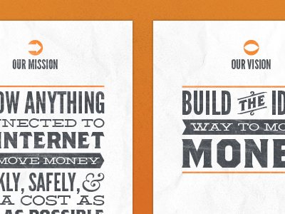 Mission & Vision Statement Posters ampersand baskerville brothers deming ep dwolla gothic league mission orange poster print sign statement type typography vision