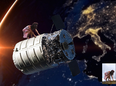 THE GIRL IN SPACE (Manipulation) adobe art artist creative design graphic design idea illustration image manipulation manipulation moodboard photo manipulation space space art