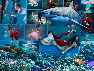 Life in blue. adobe art branding creative design graphic design idea illustration image image manipulation life logo moodboard photo manipulation sea underwater water