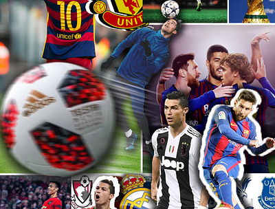 Football moments adobe art artist ball creative design football game graphic design idea illustration logo match messi moodboard photo manipulation ronaldo