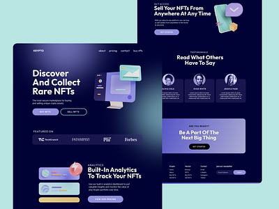KRYPTO landing page figma landingpage typography ui webdesign