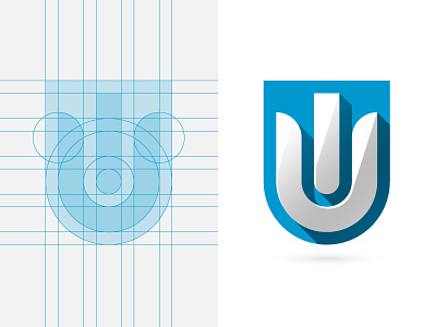 Ui Logo Grid construction electric grid logo monogram stand by ui