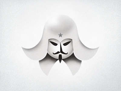 revolutionary character guerrilla head illustration logo mascot mouquetaire moustache musketeer revolution star texture vector