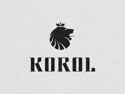 Korol Logo crown custom king korol lion logo logotype typography