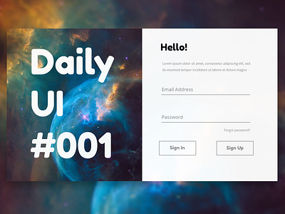 Daily UI #001 - Sign in Model daily ui sign in sign up space ux