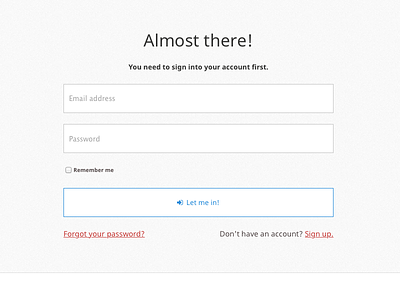 Almost there matey! html5 joomla login ux