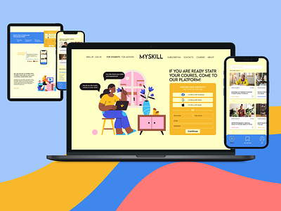 Online platform for education and skills sharing. design illustration landing page layout ui web webdesign website