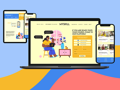 Online platform for education and skills sharing. design illustration landing page layout ui web webdesign website