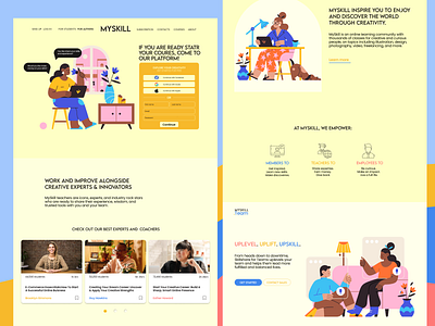Online platform for education and skills sharing. design figma illustration landign page layout ui ux web website