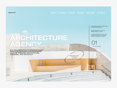 Hero section for website Architecture agency